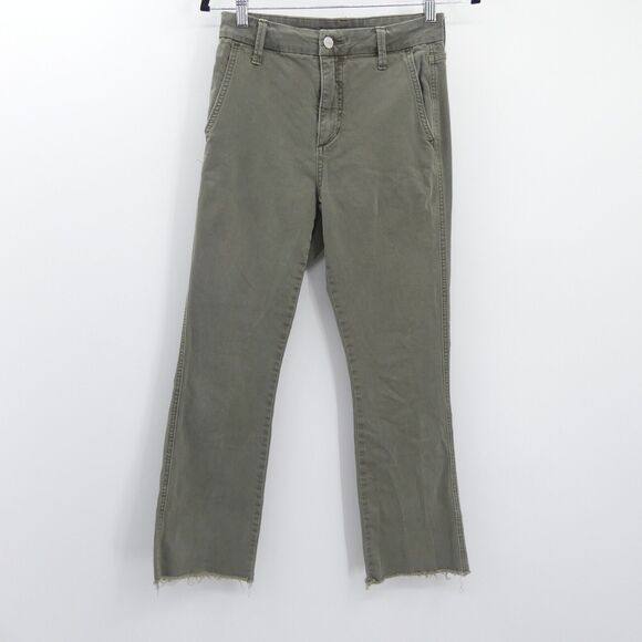 Joe's Jeans The Slim Kick Ankle Trousers Size 25 Deep Celadon Green Crop Stretch - Picture 1 of 8